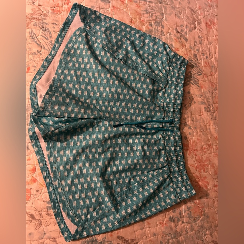 Athleta Blue and White Patterned Shorts